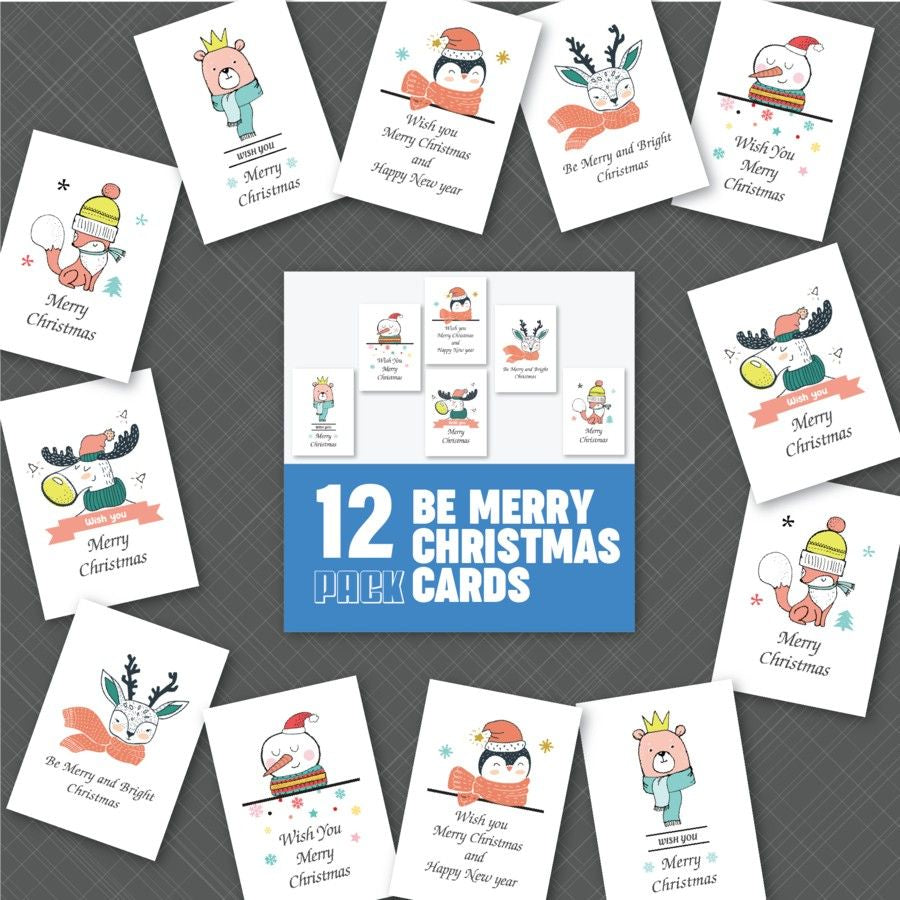 Animal theme holiday greeting card