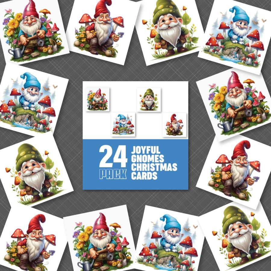 Joyful gnomes Christmas cards