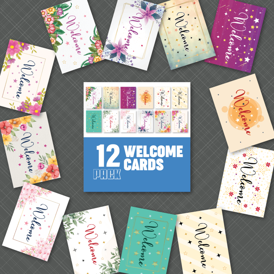 Luxe Welcome Card Packs (12 & 24) with Envelopes | Customisable Sets by ...