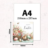 happy easter card bunny pastel eggs design