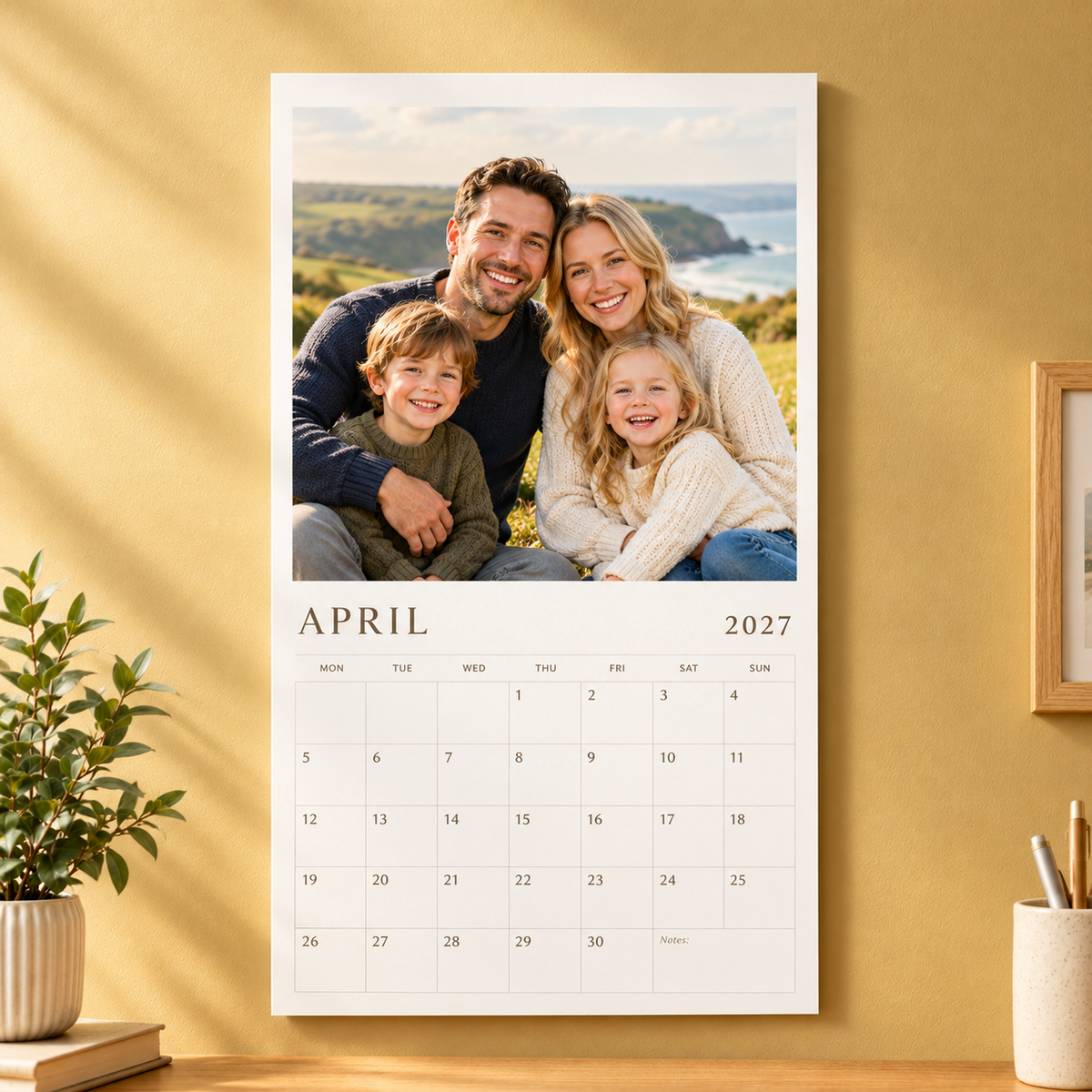 Personalised Wall Calendar 2027 – A4 Custom Photo Staple-Bound