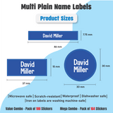 Jumbo Name Labels Pack - Plain Colours