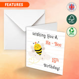 Custom Age Ha-Bee Birthday Greeting Card