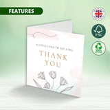Elegant Floral Thank You Card With Matching Envelope