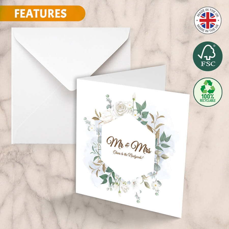 Cheers to the newlyweds wedding card