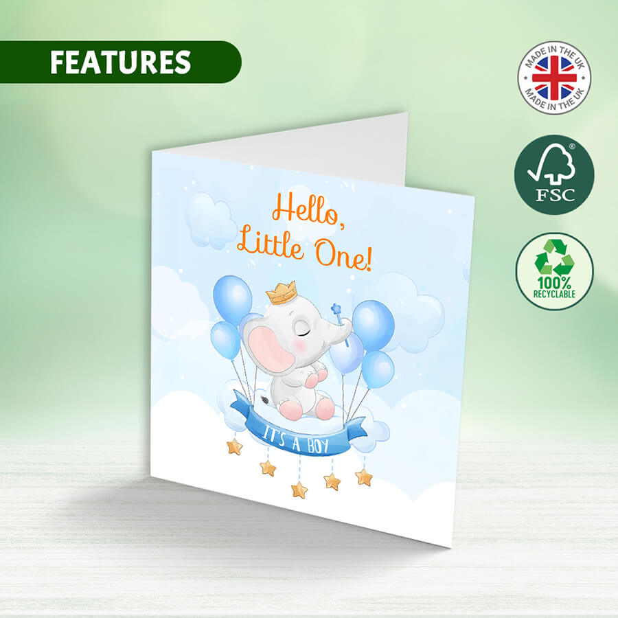 Welcoming Baby Card - Unisex Design for Boys and Girls