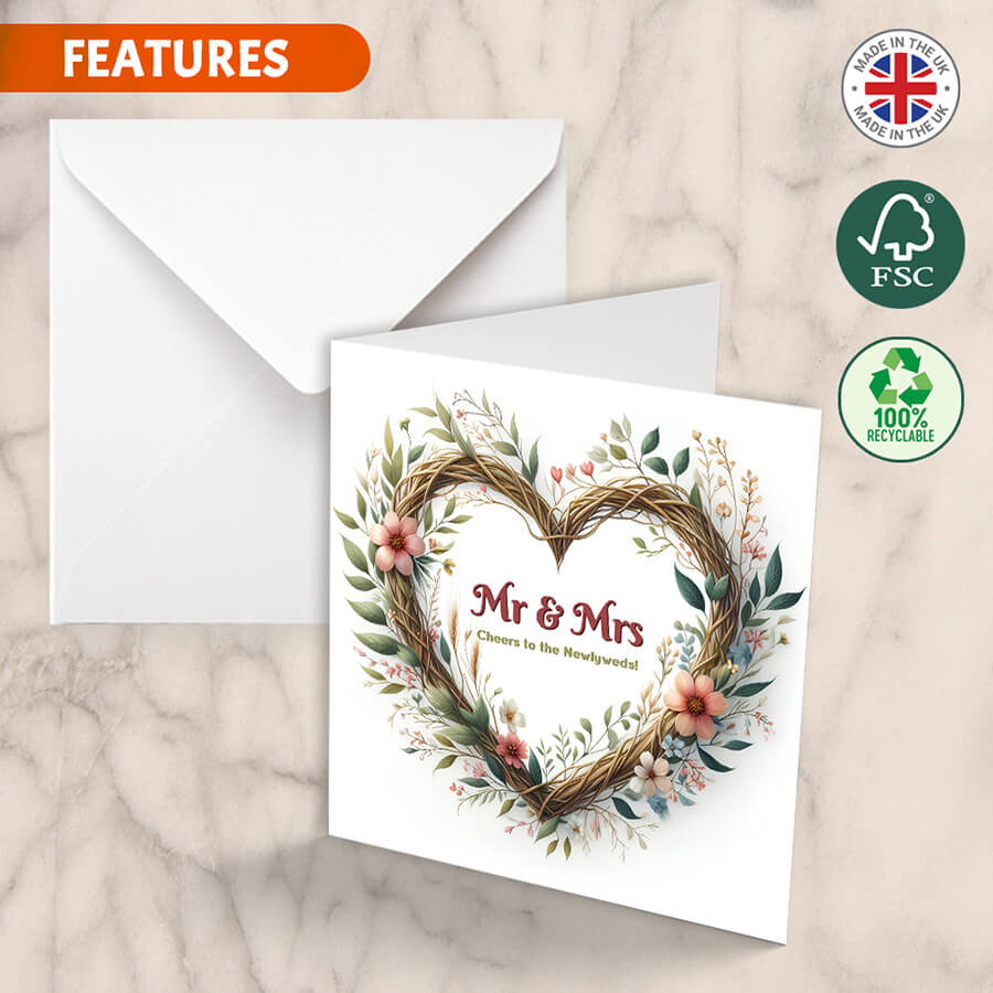 mrs & mrs wedding card