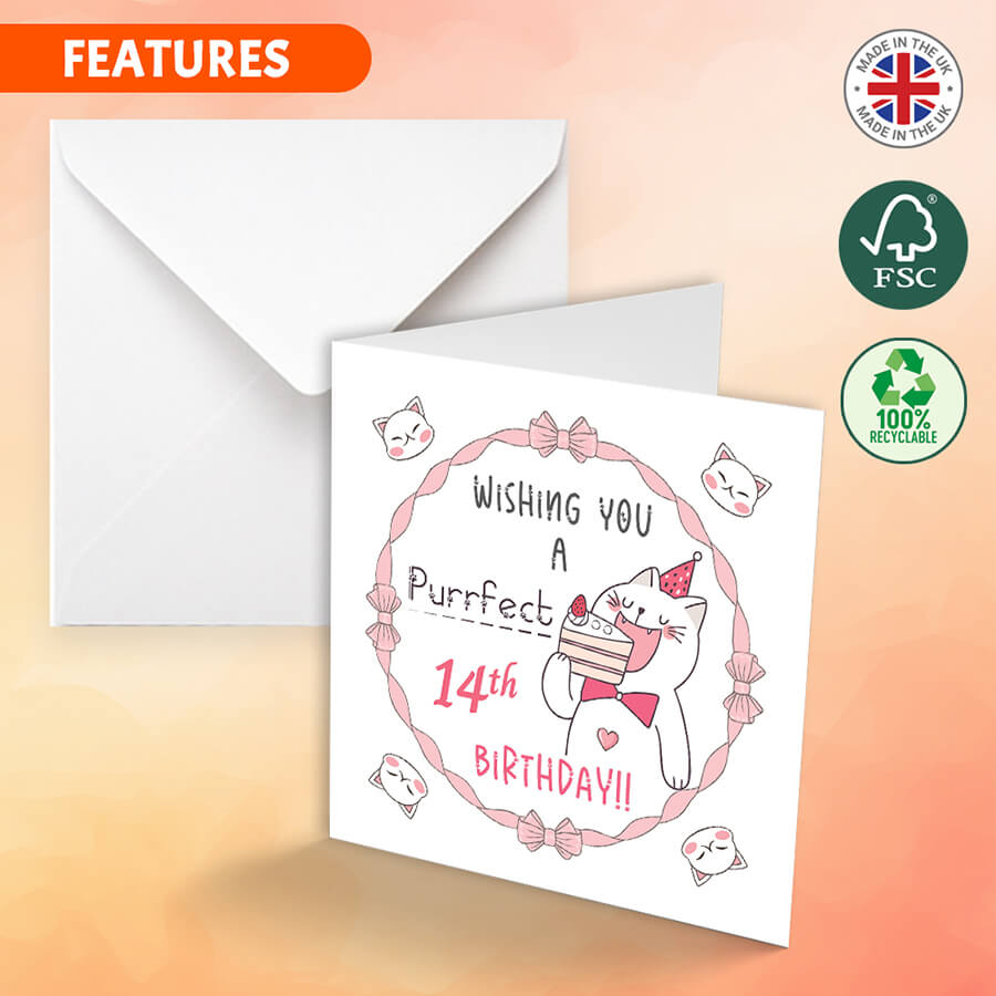 Personalised Cat Birthday Greeting Card With Age