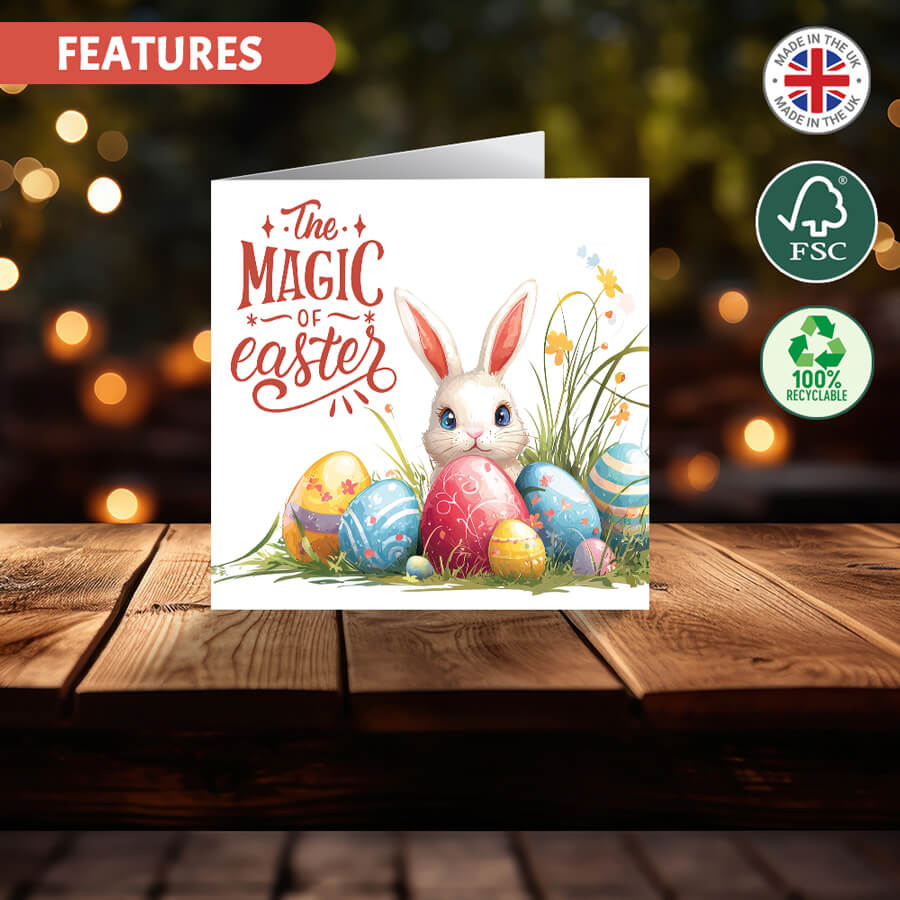 happy easter card bunny egg design