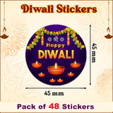 Vibrant Diwali stickers for gifts and decor