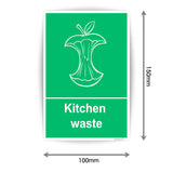 Waterproof A6 Waste Kitchen Bin Labels