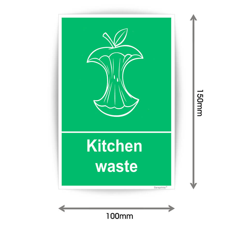 Waterproof A6 Waste Kitchen Bin Labels