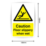 Caution Floor Slippery When Wet Sign Sticker