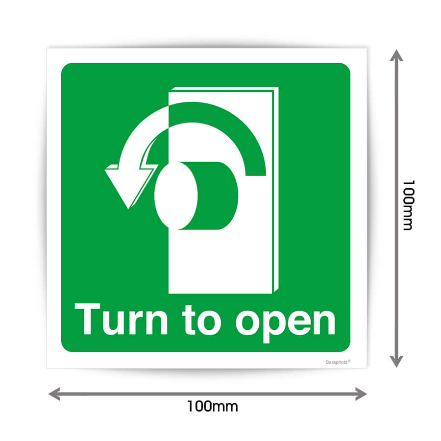 Turn Anti-Clockwise To Open Symbol Sign Sticker