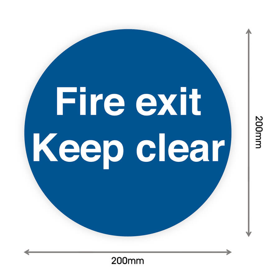 Fire Exit Keep Clear Sign Sticker