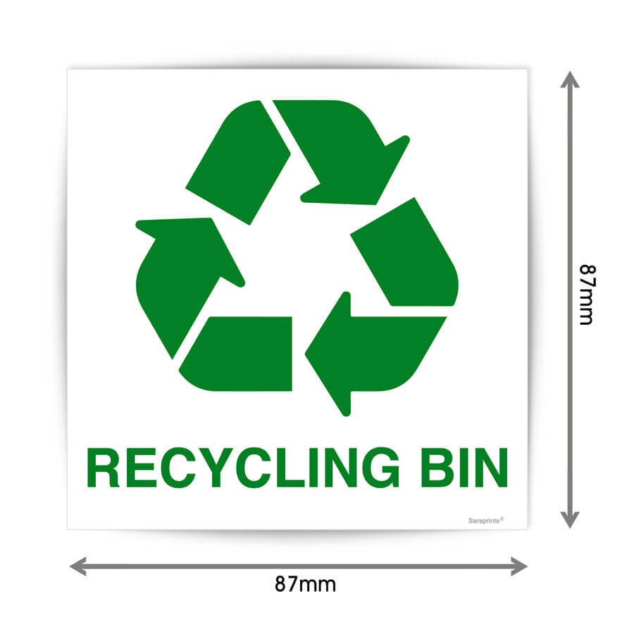 Recycling Bin Logo Sign Sticker
