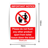 Toilet Flush Sign Sticker