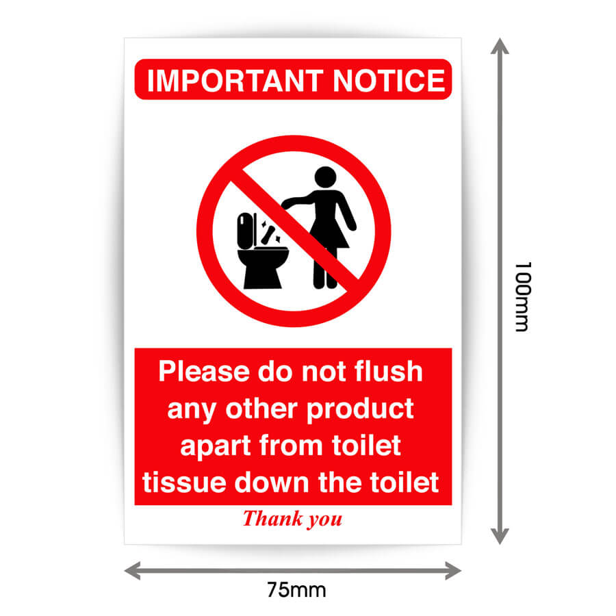 Toilet signage sticker/Flush reminder sign sticker/Restroom signage ...