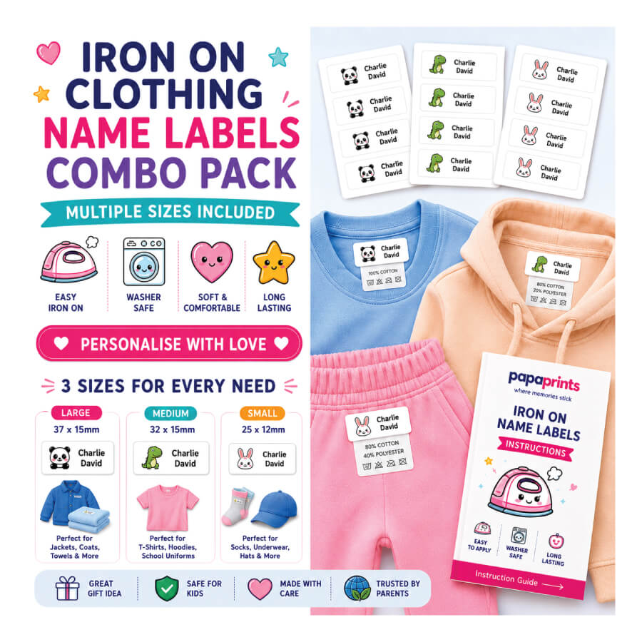Iron On Clothing Name Labels