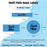 Jumbo Name Labels Pack - Plain Colours