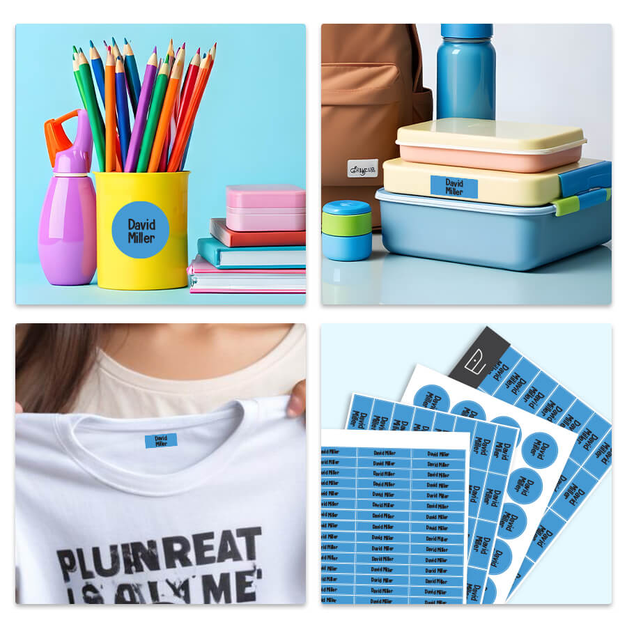 Jumbo Name Labels Pack - Plain Colours