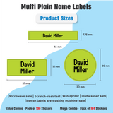 Jumbo Name Labels Pack - Plain Colours