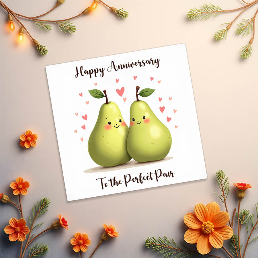 wedding anniversary card for couple with envelope
