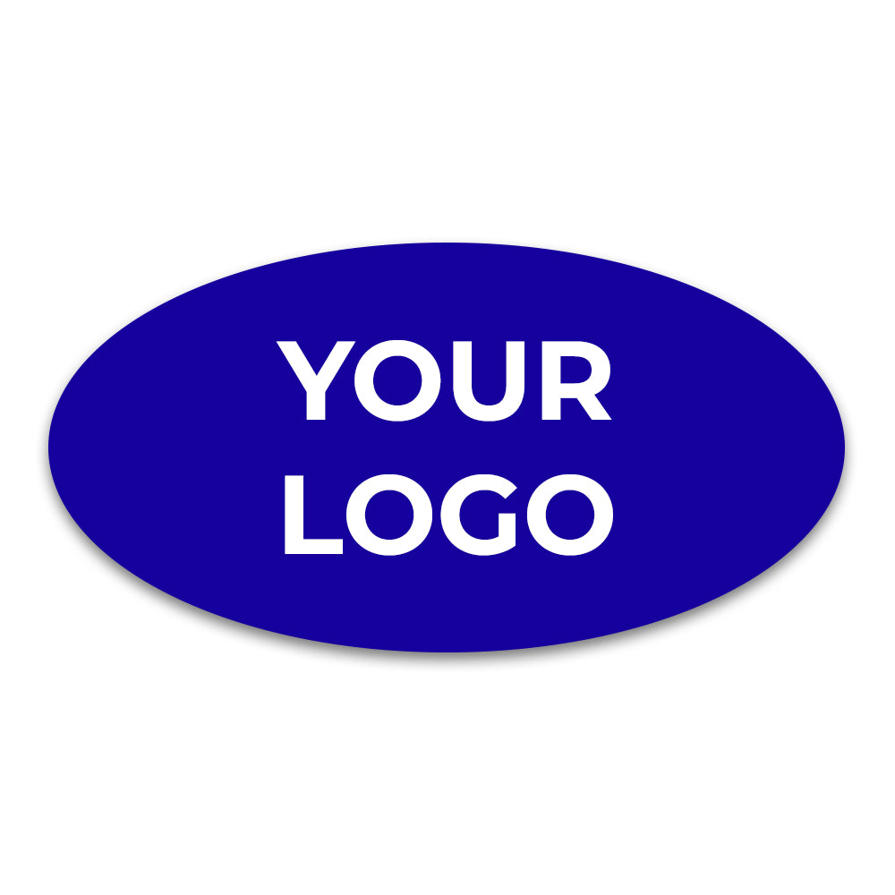 Personalised Logo Stickers - Oval - White Vinyl