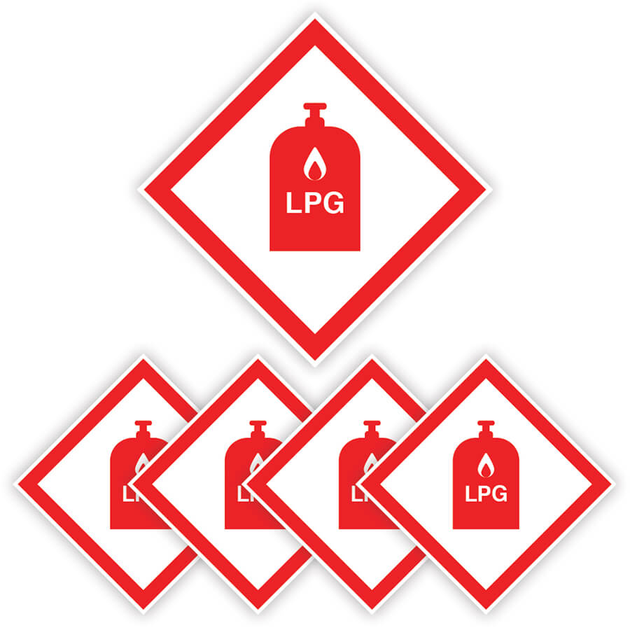 LPG Hazchem Label Self Adhesive Sticker
