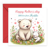 personalised mothers day card mama bear design