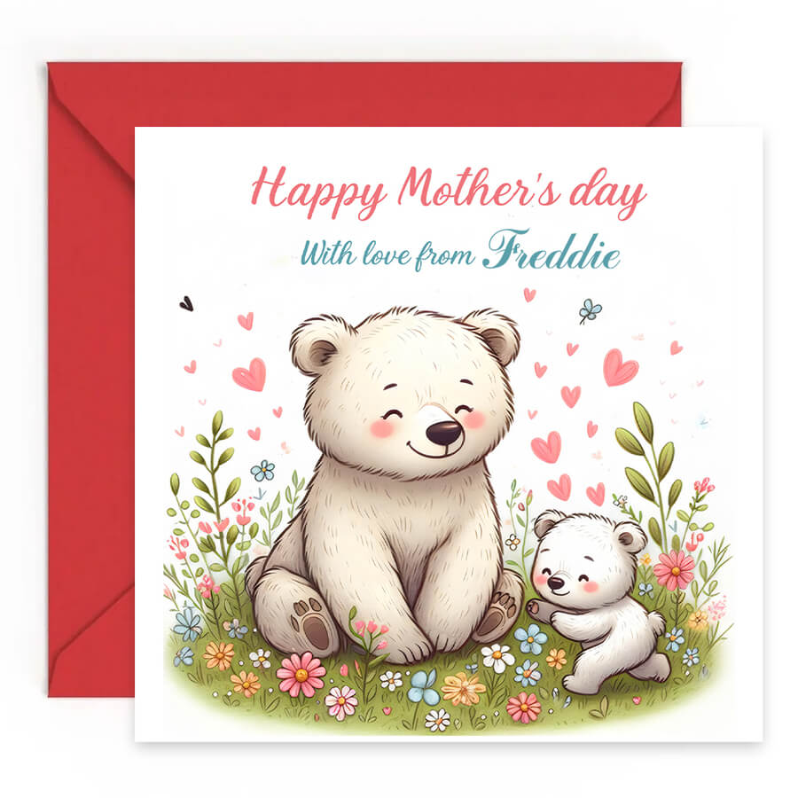personalised mothers day card mama bear design
