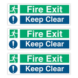 fire exit keep clear sign stickers