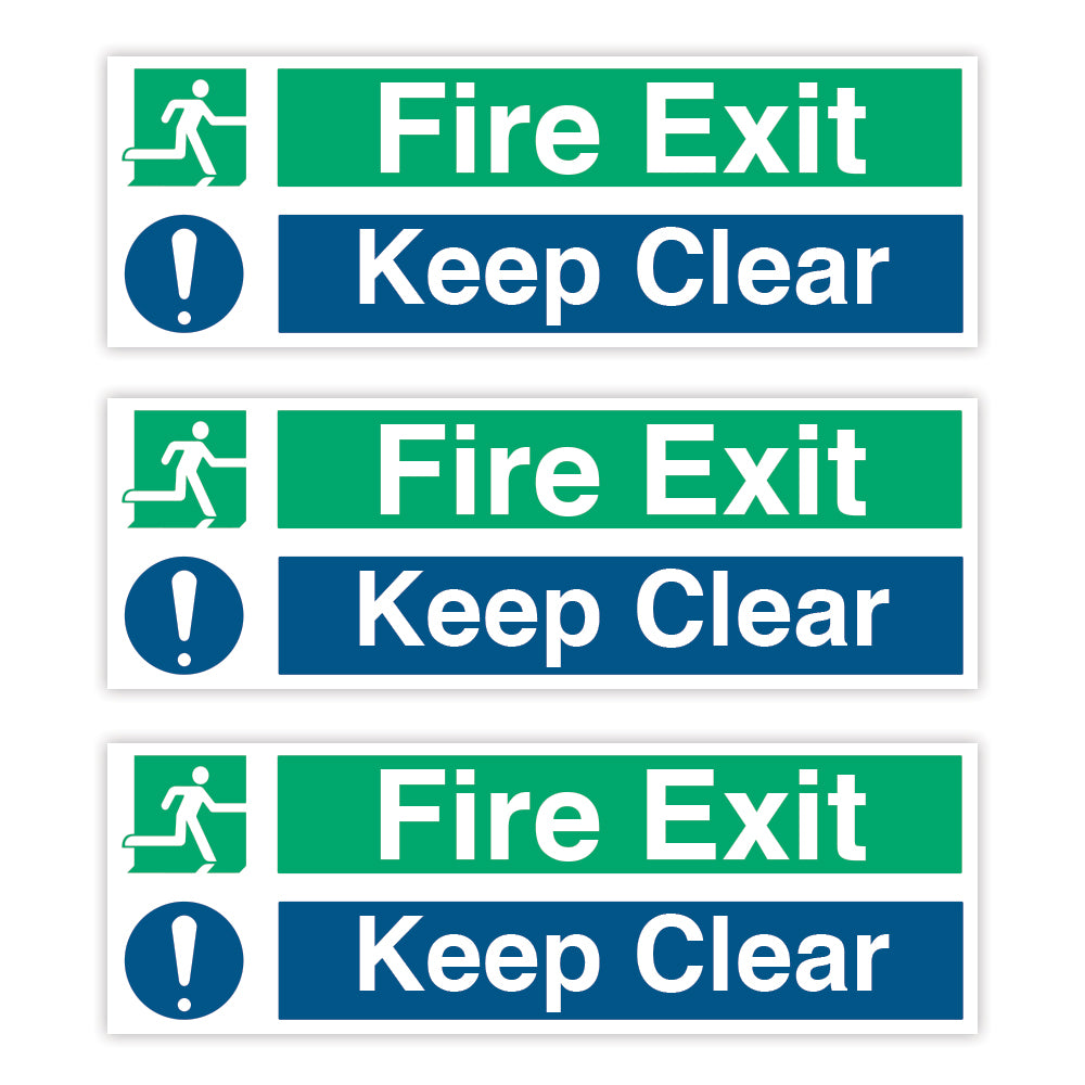 fire exit keep clear sign stickers