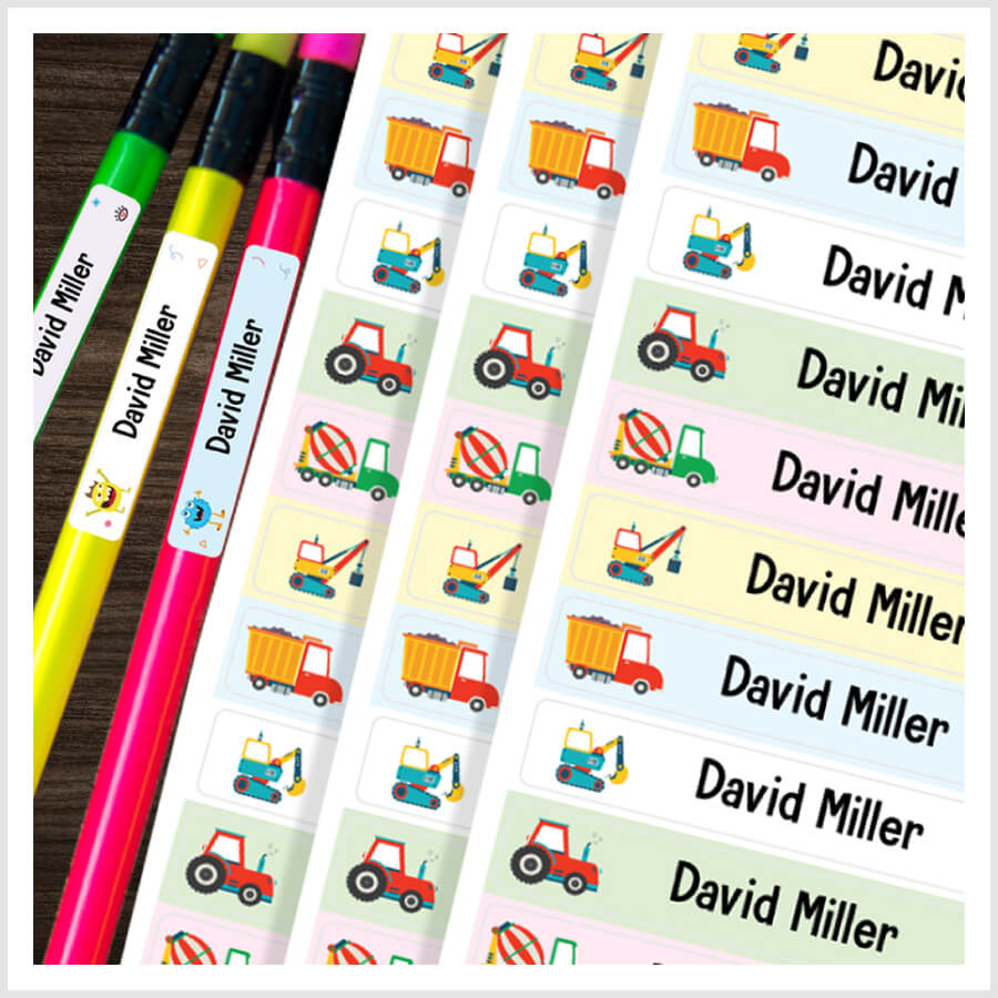 Peel-and-stick clothing labels for school, nursery, and home use