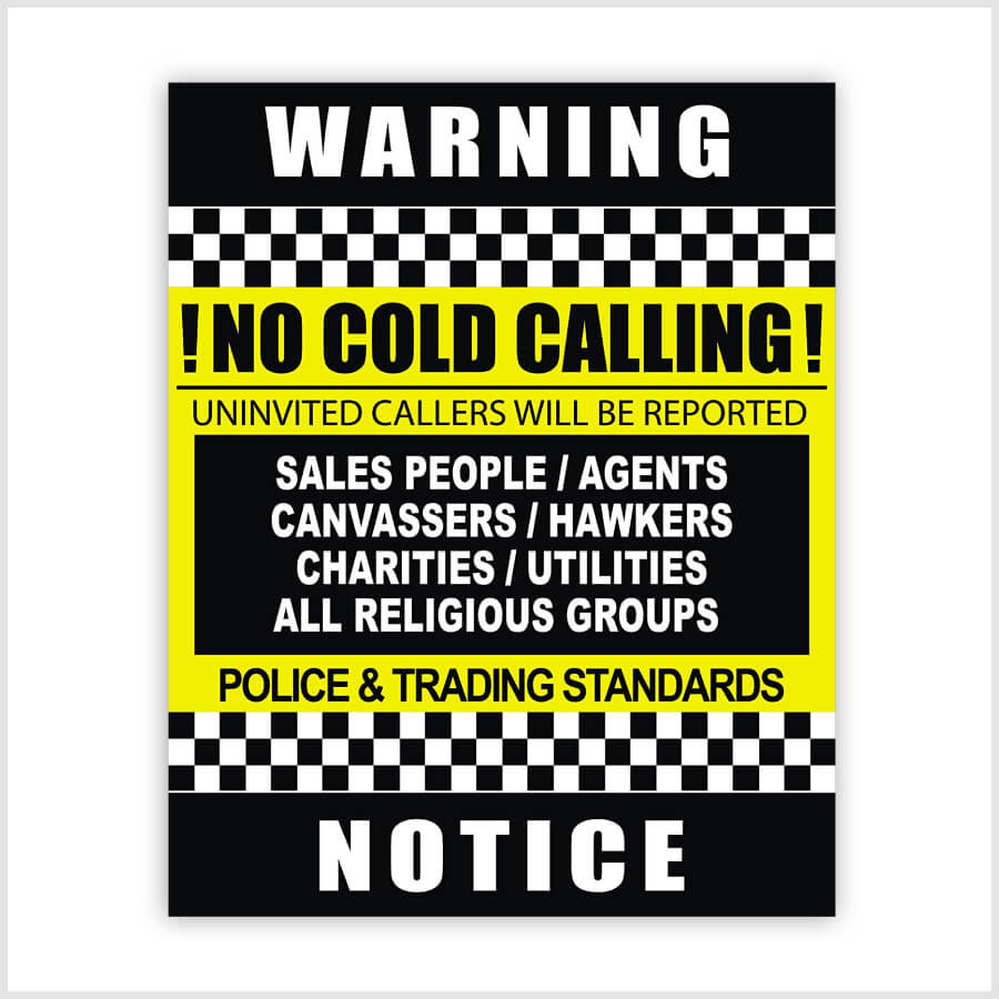 No Cold Calling Sign Sticker