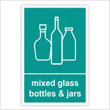 Mixed Glass Bottles & Jars Recycling Bin Sticker