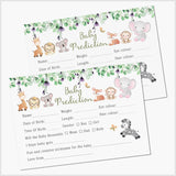 Safari Animals Baby Prediction Card
