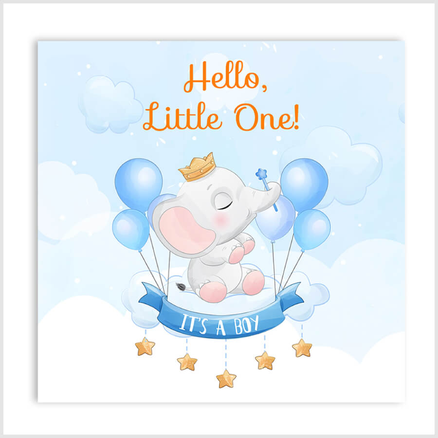 Welcoming Baby Card - Unisex Design for Boys and Girls