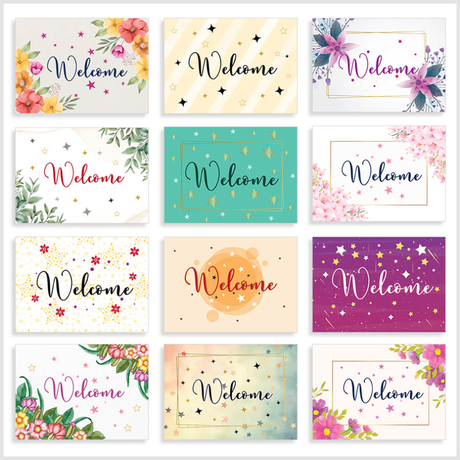 Elegant Welcome Cards With Matching Envelopes