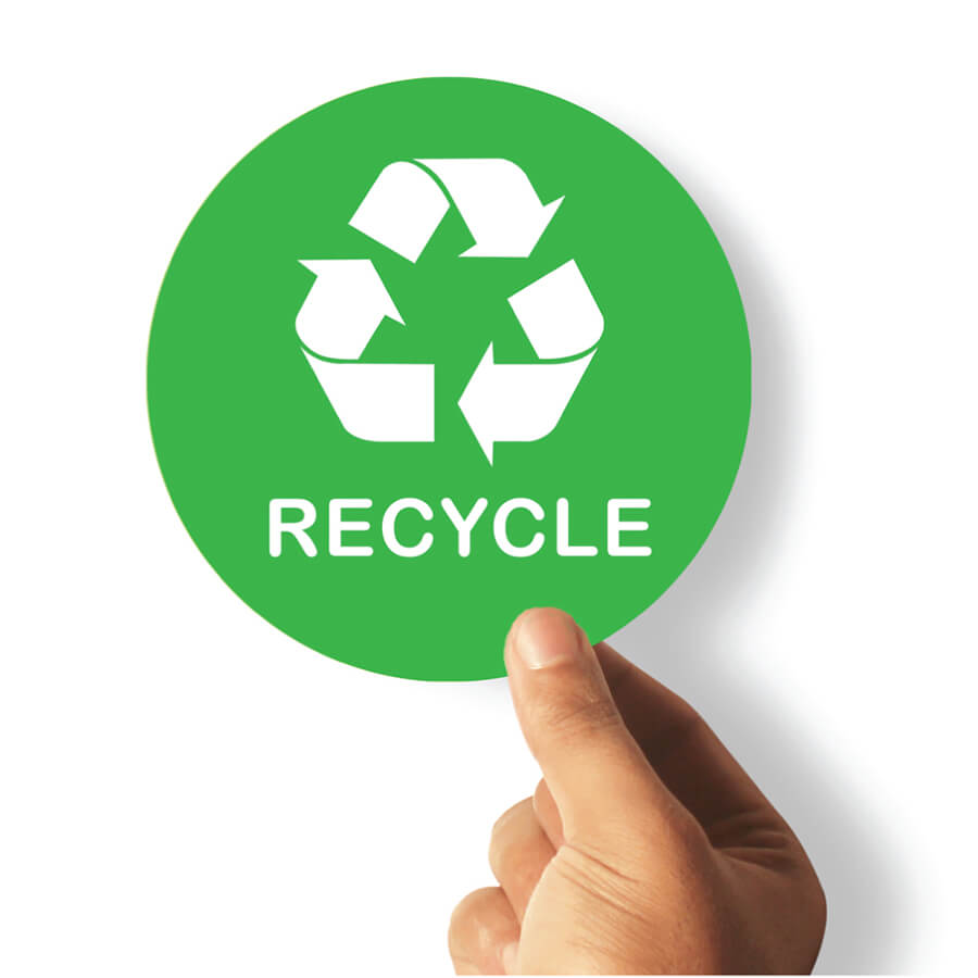 Green Recycle & Black Trash Bin Stickers
