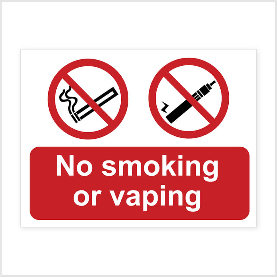 No Smoking Or Vaping Signs Sticker