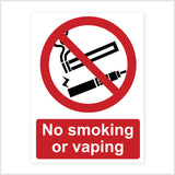 Prohibited Smoking and Vaping Sign Sticker