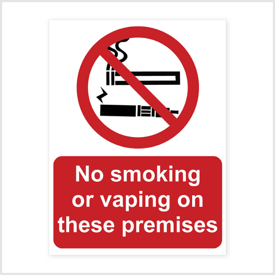 No Smoking or Vaping On These Premises Signs Sticker