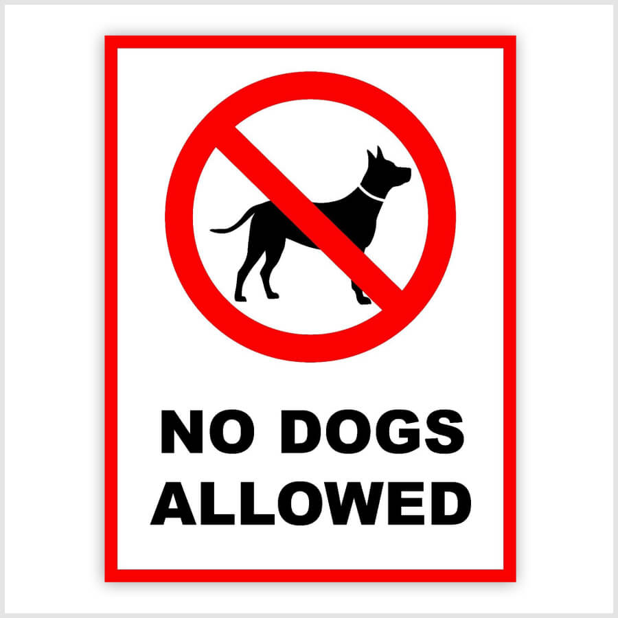 No Dogs Allowed Sign Sticker