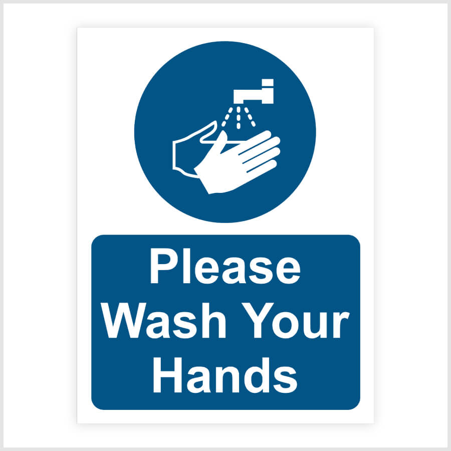 Please Wash Your Hands Sign Sticker