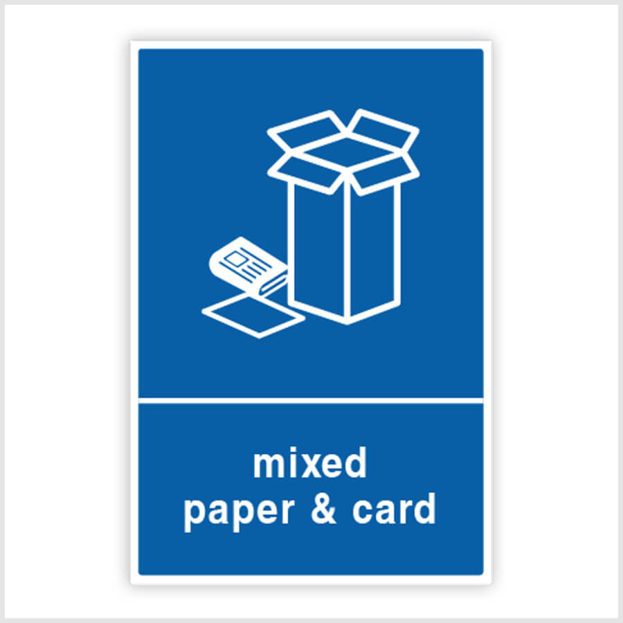 Mixed Paper & Card Recycling Bin Stickers