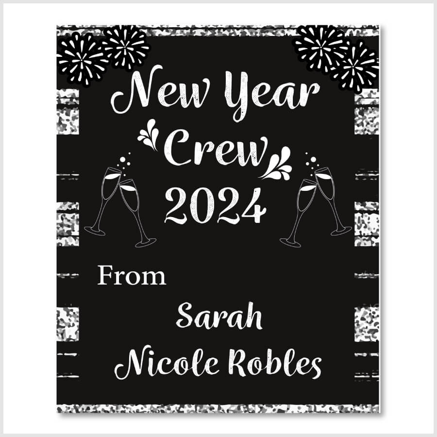 Personalised Happy New Year Wine Labels