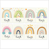 Rainbow Thank You Notes - Pack Of 24 - 8 Designs with Envelopes