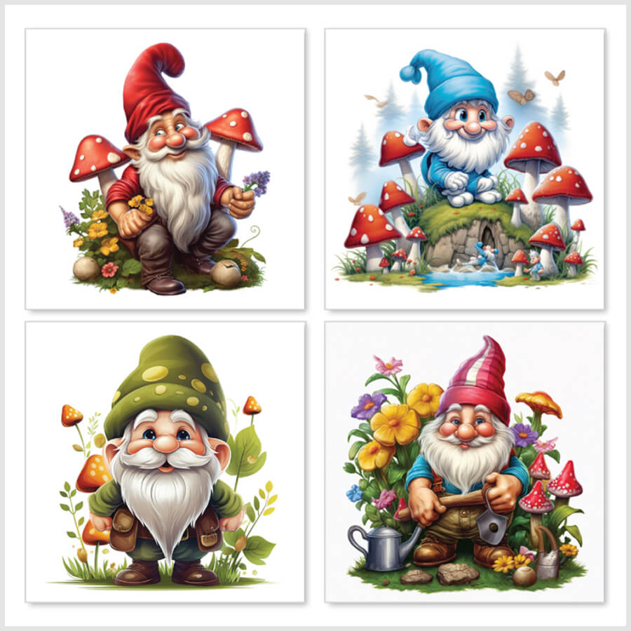 Christmas cards with gnomes