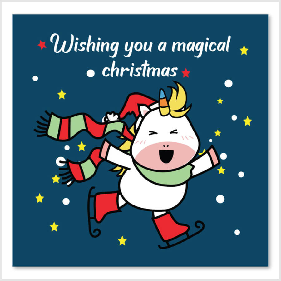 Cute unicorn holiday cards